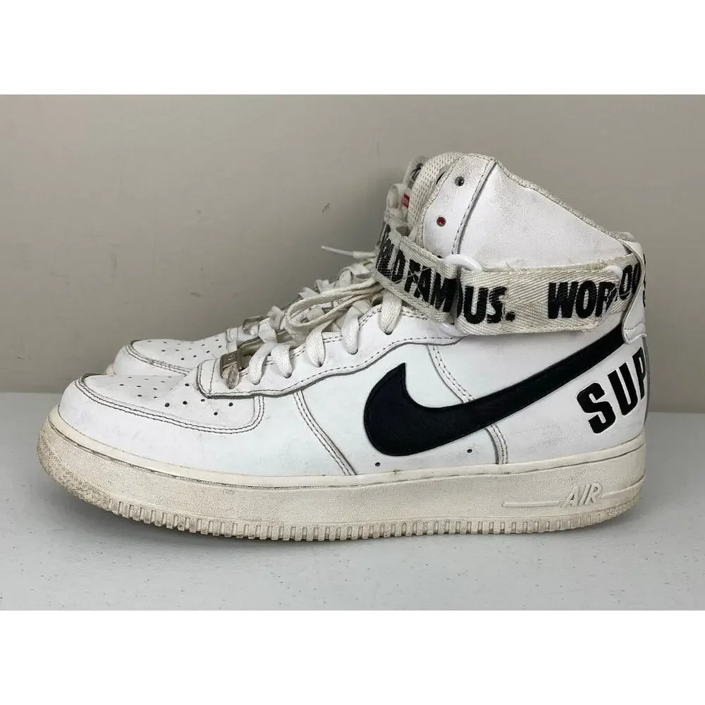 Nike Supreme AF1 Air Force One High World Famous leather sneakers shoes 10